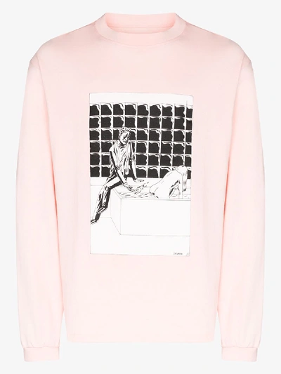 424 Bathtub Print Long-sleeve T-shirt In Pink