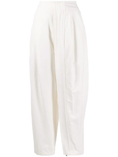 Stella Mccartney Zipped-layer Wide Leg Trousers In White