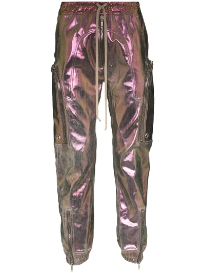 Rick Owens Bauhaus Iridescent Cargo Trousers In Pink