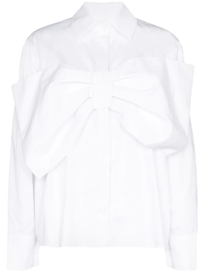 Anouki Bow Front Shirt In White