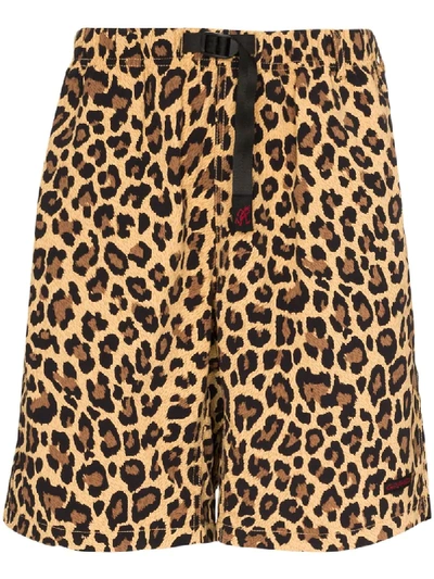 Gramicci Shell Packable Leopard-print Shorts In Brown