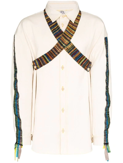 Bethany Williams Tent Woven Cotton Shirt In Neutrals