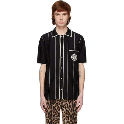 Dolce & Gabbana Dolce And Gabbana Black Stretch Jersey Patch Shirt