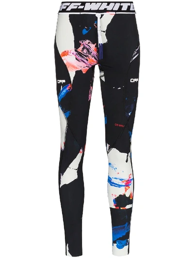 Off-white Active Graphic Print Leggings In Black