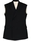 Raf Simons Asymmetric Sleeveless Blazer In Black