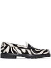 G.h. Bass & Co. Black And White Weejun 90s Larson Zebra Print Loafers