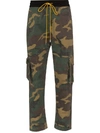 Rhude Drawstring Camouflage Cargo Pants In Green