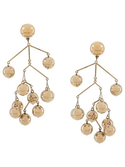 Jil Sander Sphere-embellished Drop Earrings In Gold