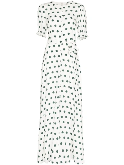 Peony Le Spot Poolside Button-up Maxi Dress In White