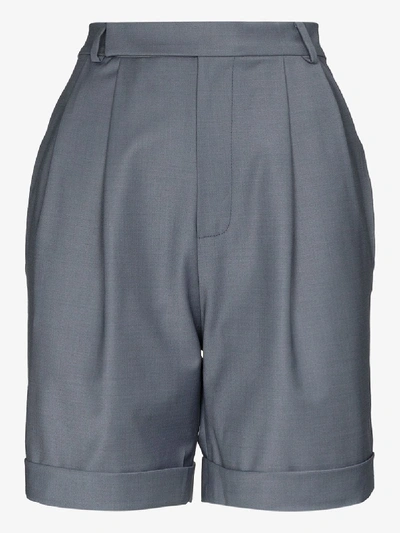 Anouki Pleated Wool Shorts In Grey