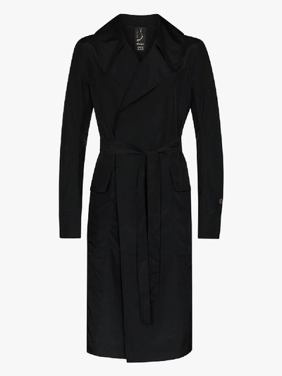 Champion Belted Trench Coat In Black