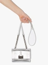 Off-white Binder Clip Metallic Leather Crossbody Bag