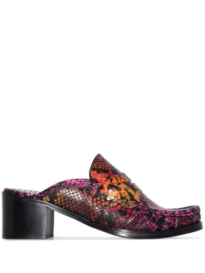 Sophia Webster Pink X Patrick Cox Multicoloured Iconic 60 Snake Effect Leather Mules