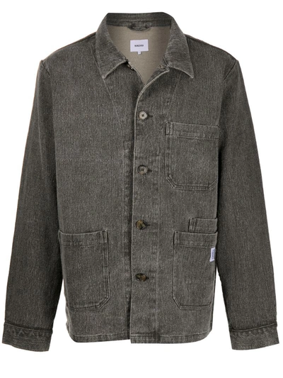 Nanushka Theo Mélange Chore Shirt Jacket In Grey