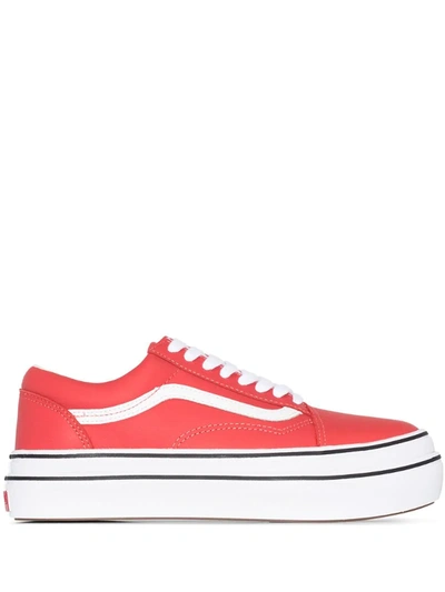 Vans Red Super Comfycush Leather Trainers