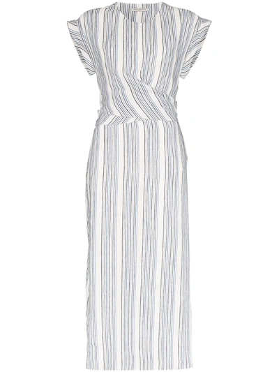 Three Graces Tilde Striped Cut-out Maxi Dress In Blue