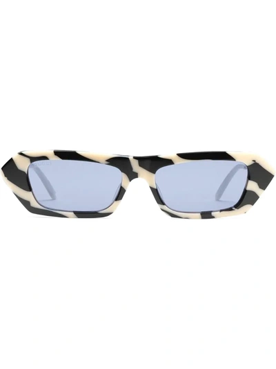 Gucci Crystal-embellished Rectangular-frame Sunglasses In Black