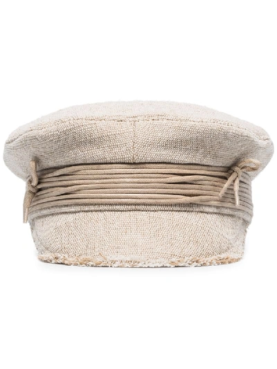 Ruslan Baginskiy Raw-edge Baker Boy Hat In Neutrals