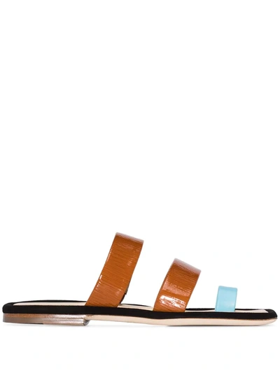 Rejina Pyo Brown Larissa Two Tone Leather Sandals