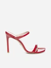 Stuart Weitzman Aleena 100 Patent Leather Mules In Ruby Red