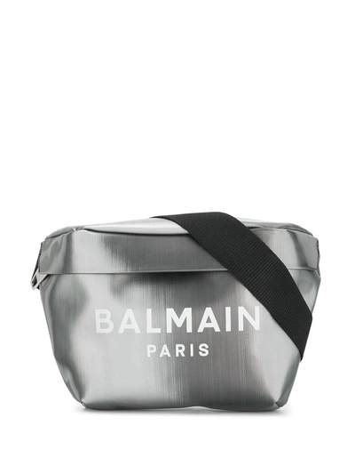 Balmain Men's Metallic Logo Belt Bag