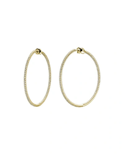 Mattia Cielo Rugiada 18k Diamond Hoop Earrings, 3.35tcw