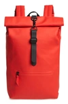 Rains Waterproof Rolltop Backpack In Red