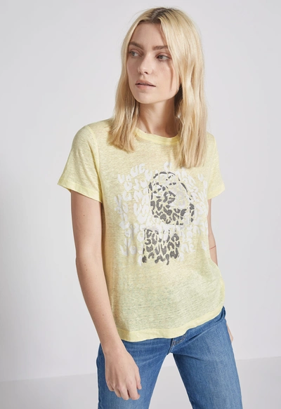 Current Elliott Current/elliott The Clean Cut Tee In Citron With Femme Leopard