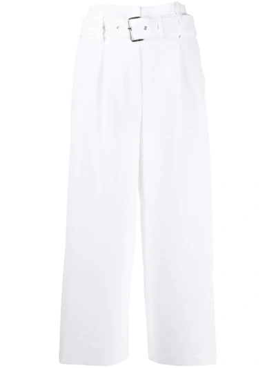 Michael Michael Kors Belted Paperbag-waist Culottes In White