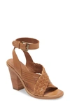 Frye Women's Sara Criss-cross Block-heel Sandals In Tan
