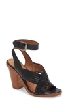 Frye Women's Sara Criss-cross Block-heel Sandals In Black