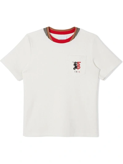 Burberry Babies' Kids Contrast Logo T-shirt (3-12 Years) In White