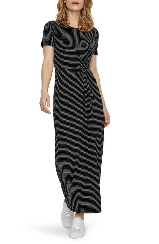 Vero Moda Ava Lulu Stripe Maxi Dress In Black With White Stripe | ModeSens