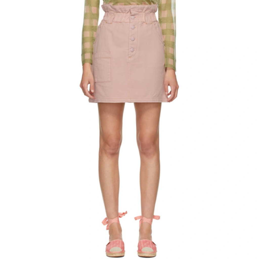 激安先着 Paperbag Fendi Waist F052z In Miniskirt Drill Stretch Cotton クラブ