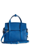 Reiss Sophie Leather Crossbody Bag In Electric Blue