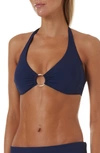 Melissa Odabash Brussels Underwire Bikini Top In Navy Ribbed