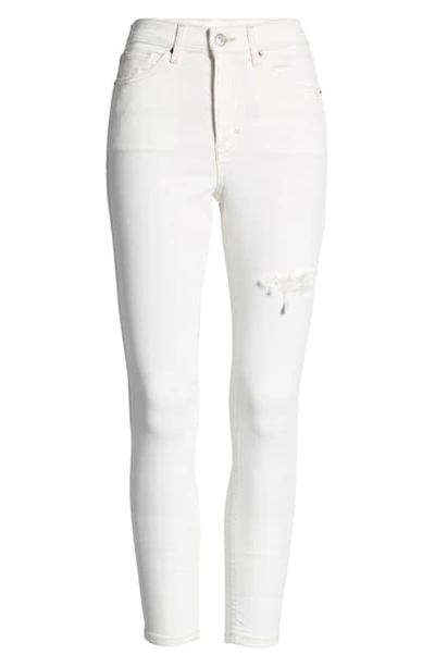 Topshop Jamie Ripped High Waist Skinny Jeans In White