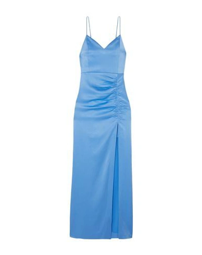 Alice And Olivia Diana Slit A-line Gown In Pastel Blue