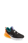 Nike Kids' Big Boys Air Max 270 Extreme Slip-on Casual Sneakers From Finish Line In Black,laser Orange,magma Orange,metallic Silver