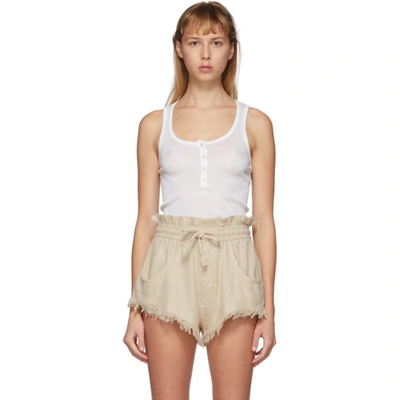 Isabel Marant Louisali Ribbed-knit Silk Tank Top In White