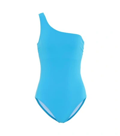 Karla Colletto Basics One-shoulder Swimsuit In Blue
