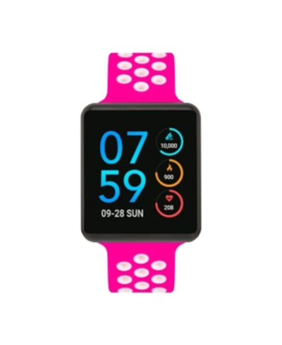 Itouch Women's Air Se Black Case With Fuchsia And White Perforated Strap 35mm - A Special Edition