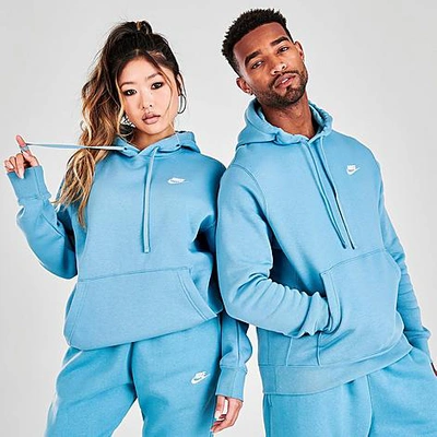 Nike Sportswear Club Fleece Embroidered Hoodie In Cerulean/cerulean/white |  ModeSens