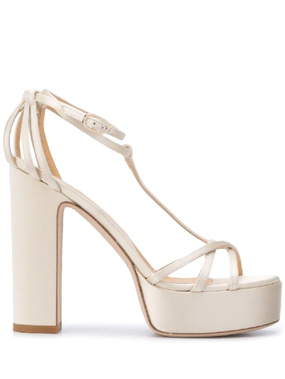 Giannico Evelyn Sandals In White Satin