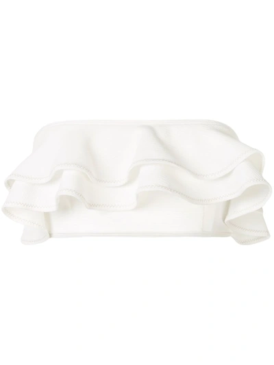 Suboo Kaia Ruffle Bandeau Bikini Top In White