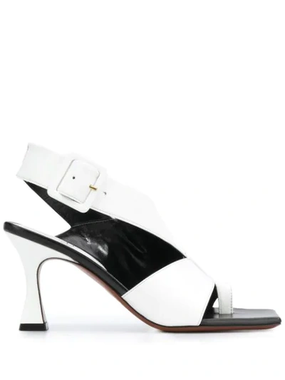 Manu Atelier Cut-out Sling Back Sandals In White