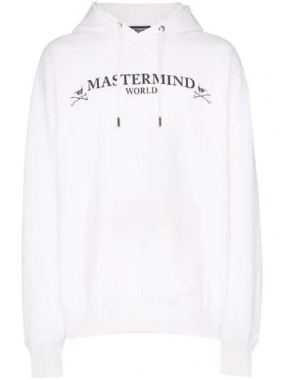 Mastermind Japan Logo Print Two Tone Hoodie In White