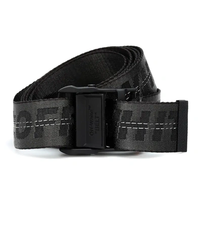 Off-white Black Mini Industrial Belt In Black & Black