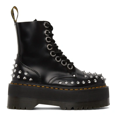 Exitoso Ojalá rural Dr. Martens Jadon Max Amphibious Boot Made Of Black Leather With Studs |  ModeSens