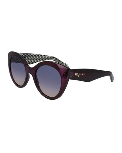 Ferragamo Plastic Cat-eye Sunglasses In Violet